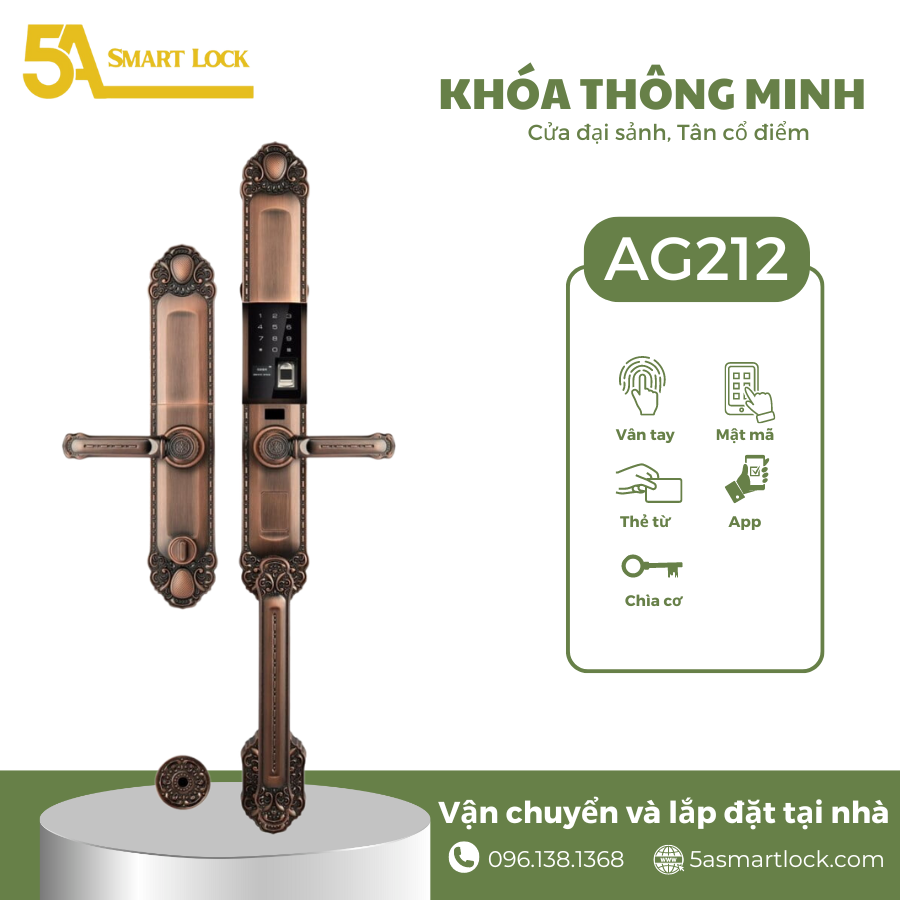 Khóa cửa thông minh 5A Smartlock AG212